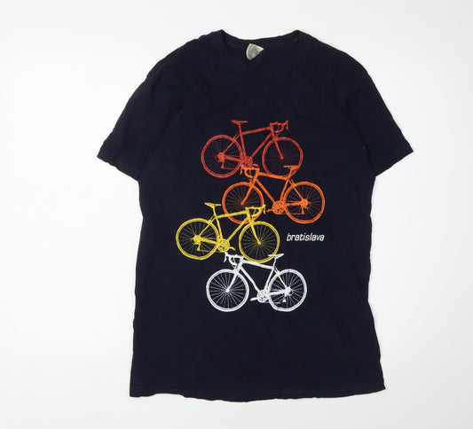 B&C Collection Men's Black L Bicycle Graphic T-Shirt