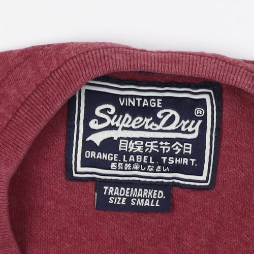 Superdry Men's Red Vintage T-Shirt, Size S, Cotton, Logo