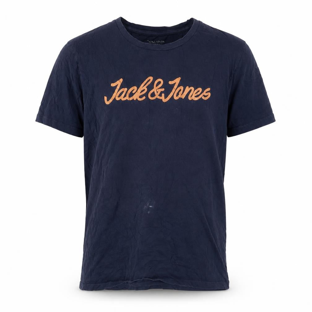 Jack & Jones Men's Blue Crew Neck Logo T-Shirt L
