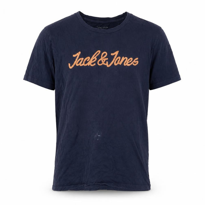 Jack & Jones Men's Blue Crew Neck Logo T-Shirt L