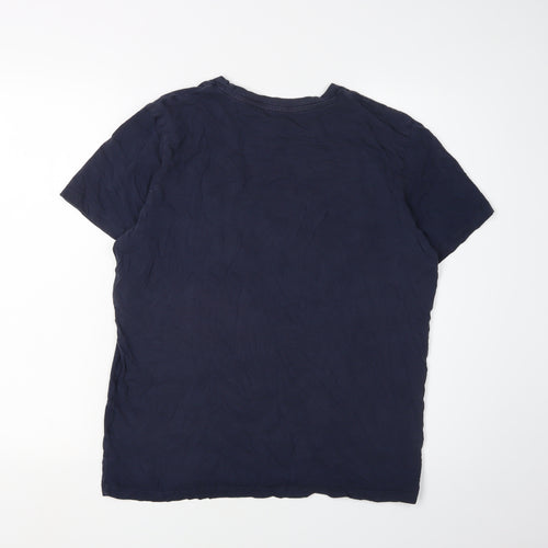 Jack & Jones Men's Blue Crew Neck Logo T-Shirt L