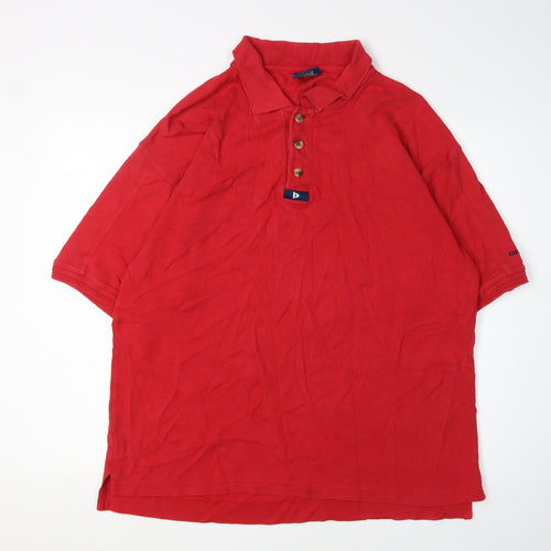 Donnay Men's Red Large Short Sleeve Polo Shirt