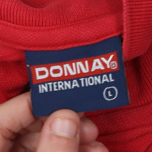 Donnay Men's Red Large Short Sleeve Polo Shirt