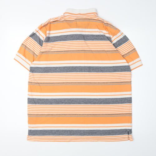 OakRidge Men's Orange Striped XL Polo Shirt