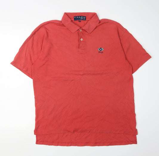 Faldo by Pringle Men's Red Polo Shirt - Medium