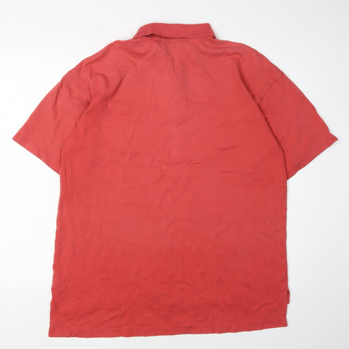 Faldo by Pringle Men's Red Polo Shirt - Medium