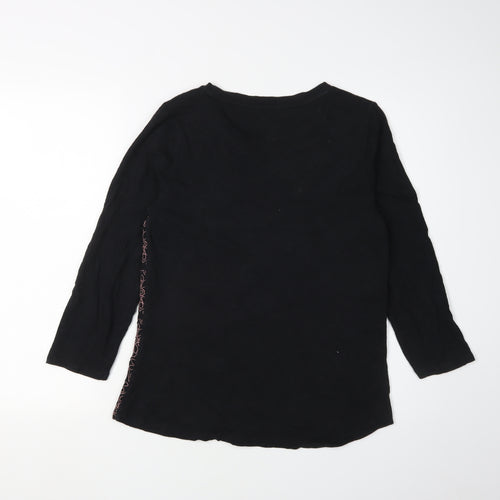 J.Crew Women's Black Floral Embroidered Blouse M