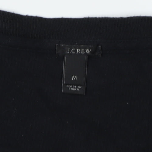 J.Crew Women's Black Floral Embroidered Blouse M