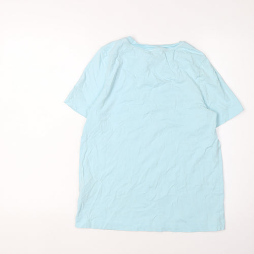 Joules Women's Blue Crew Neck T-Shirt, Size 6, Casual Style