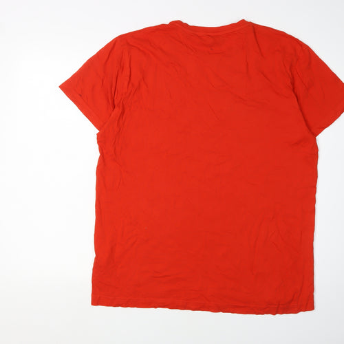 GANT Men's Red T-Shirt, Large, Cotton, Short Sleeve
