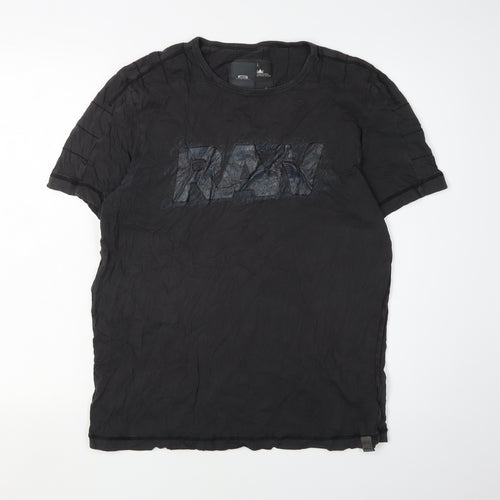 G-Star Men's Black Cotton Crew Neck T-Shirt L
