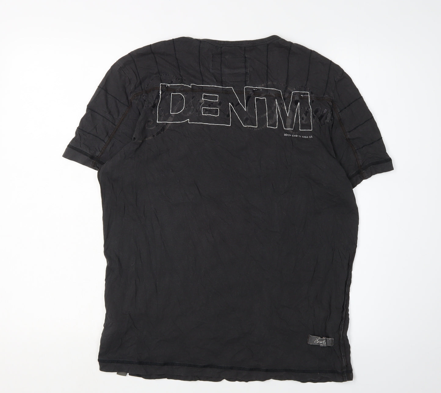 G-Star Men's Black Cotton Crew Neck T-Shirt L