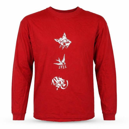 FILA Men's Red Skate Graphic Long Sleeve T-Shirt S