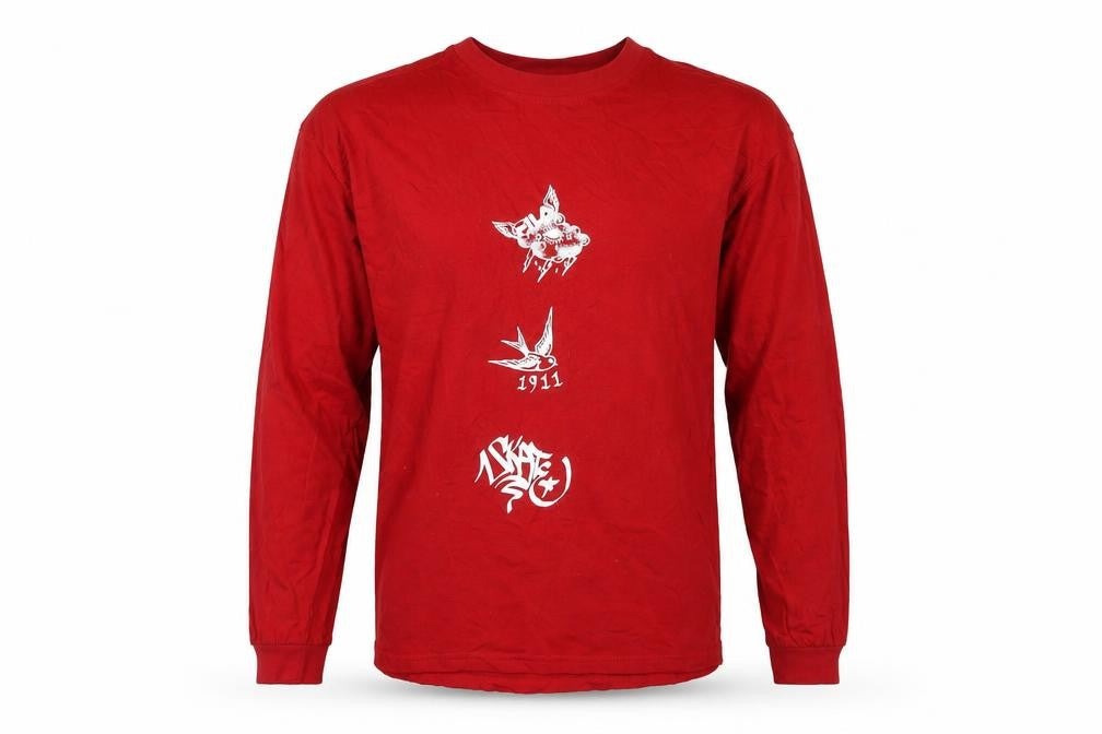 FILA Men's Red Skate Graphic Long Sleeve T-Shirt S