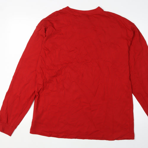 FILA Men's Red Skate Graphic Long Sleeve T-Shirt S