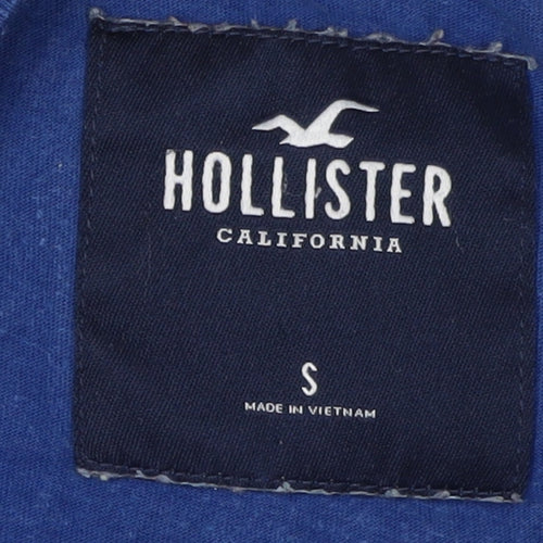 Hollister Men's Blue Logo T-Shirt, Size S, Crew Neck