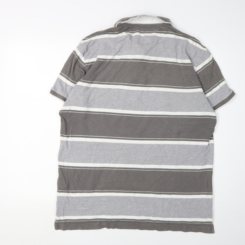 Levi's Men's Grey Striped Polo Shirt XL