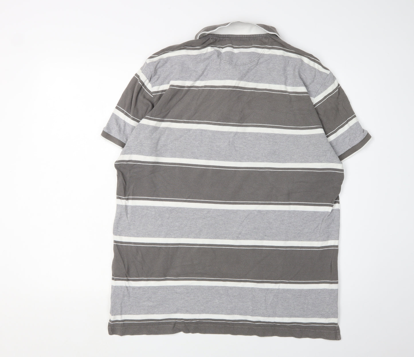 Levi's Men's Grey Striped Polo Shirt XL