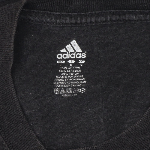 Adidas Men's Black Heat Logo T-Shirt L Sports Style