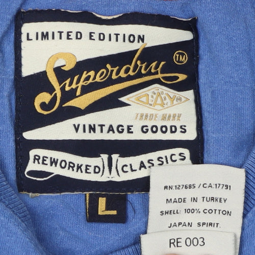 Superdry Men's Blue Graphic Print T-Shirt L