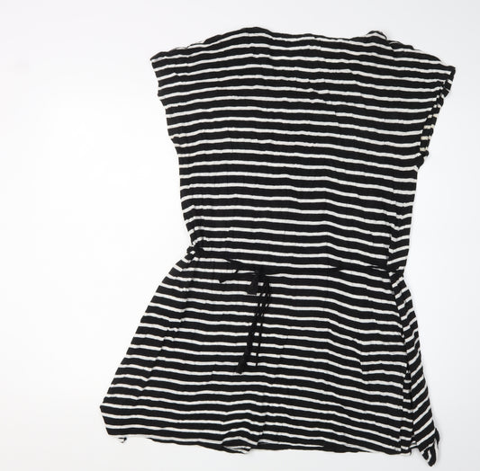 White Stuff Women's Black Striped Shift Dress Size 16