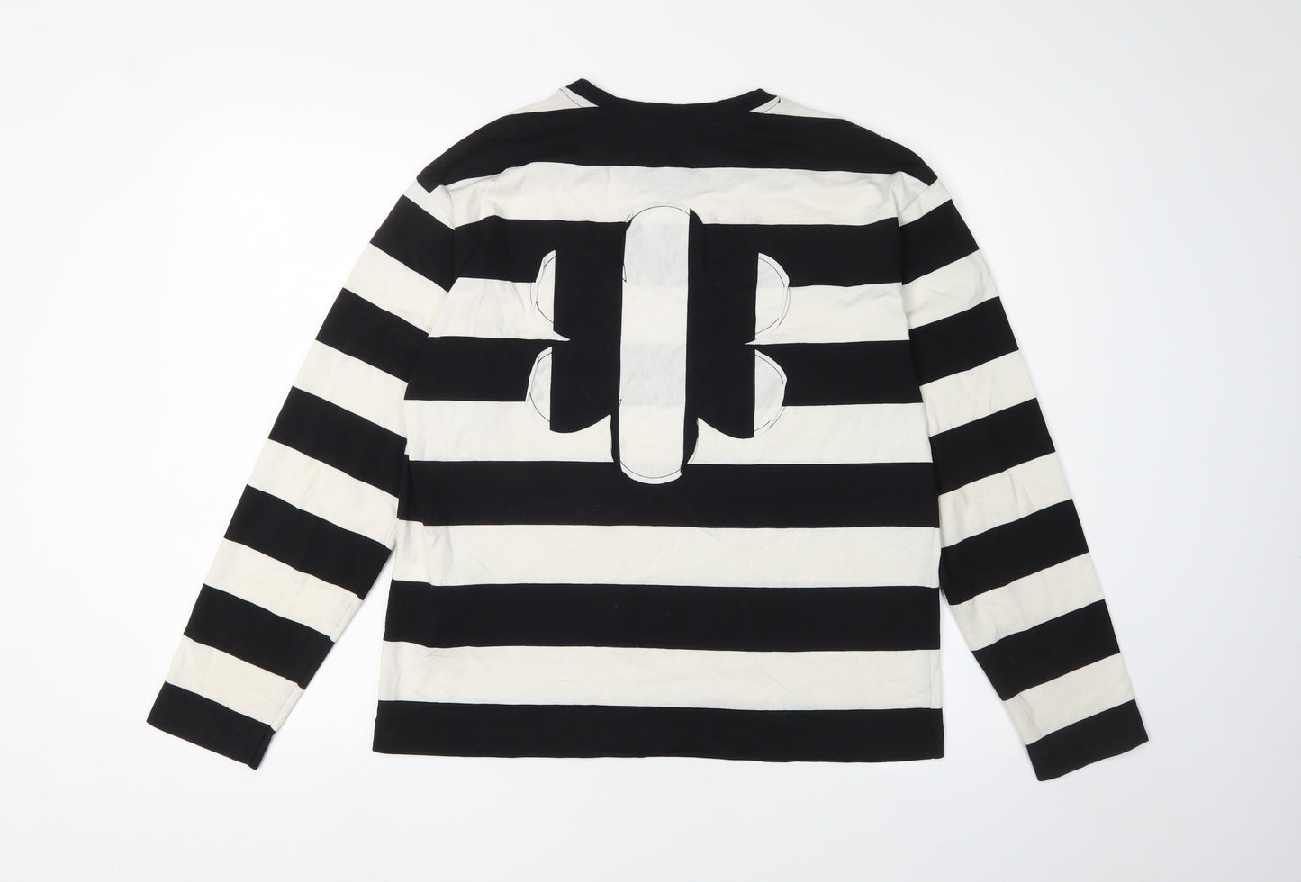 Zara Women's Black Striped Jersey T-Shirt Size 8