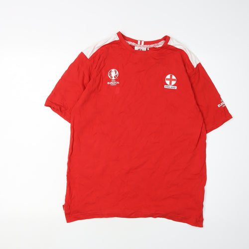 UEFA Euro 2016 Men's Red T-Shirt - Size S, England Patriotic Style