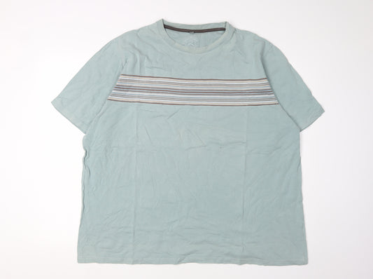 Boston Crew Men's XXL Blue Striped T-Shirt