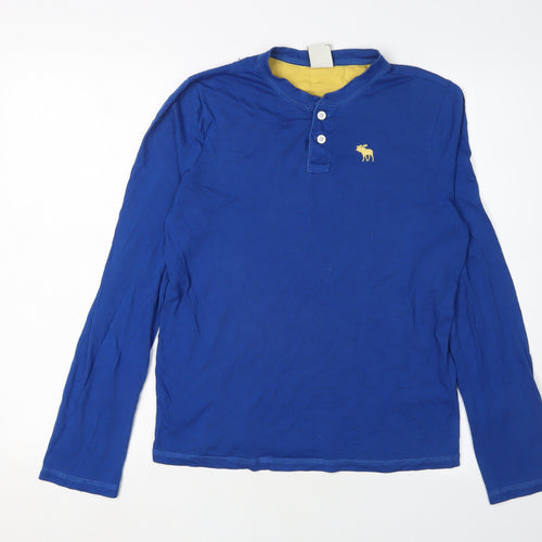 Abercrombie Boys Blue XL Henley Long Sleeve Pullover Top