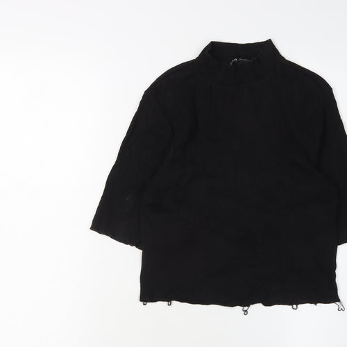 Zara Women's Black L High Neck Blouse