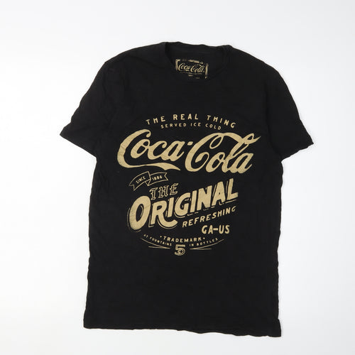 Coca-Cola Men's Black Graphic Print T-Shirt, Size S