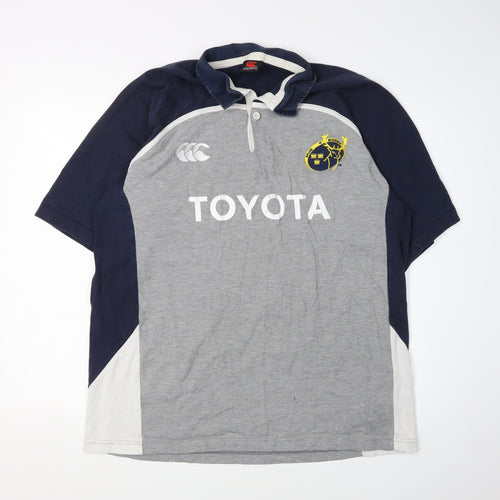 Canterbury Men's Grey Rugby Polo Shirt L