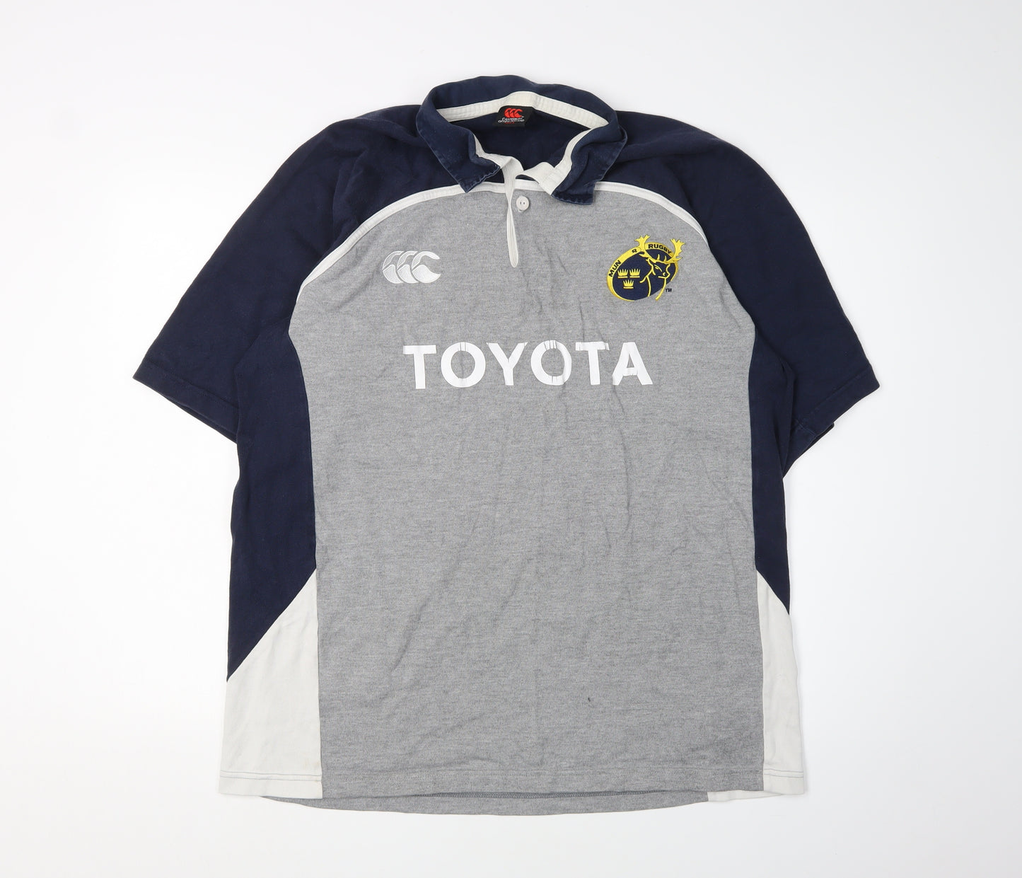 Canterbury Men's Grey Rugby Polo Shirt L