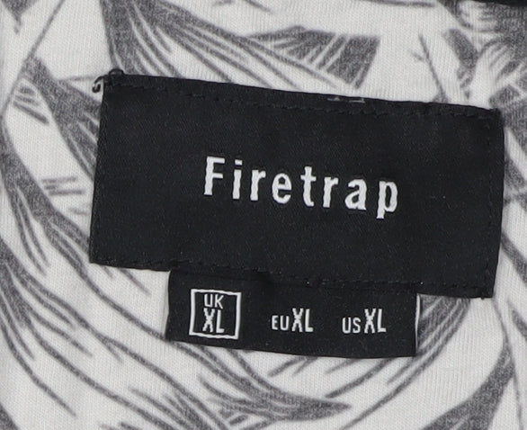 Firetrap Men's Grey Skull Graphic T-Shirt, XL