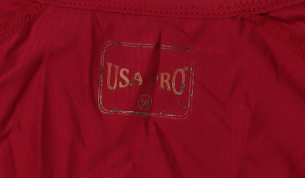 USA Pro Women's Red Athletic T-Shirt Size 16