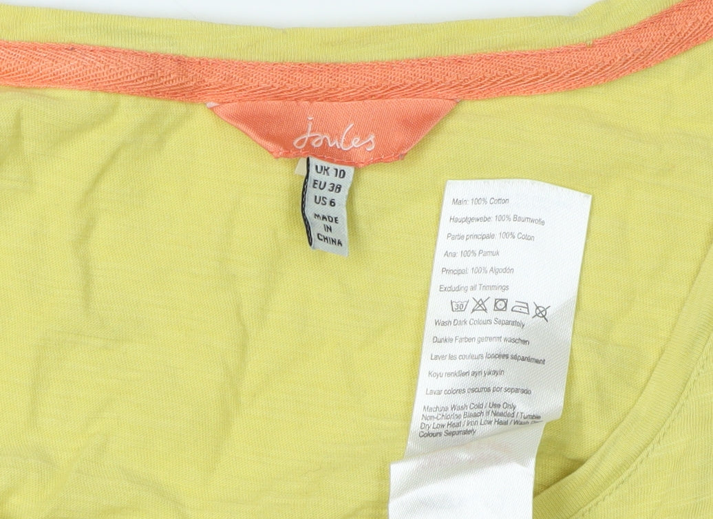 Joules Women's Yellow Cotton Tank Top, Size 10