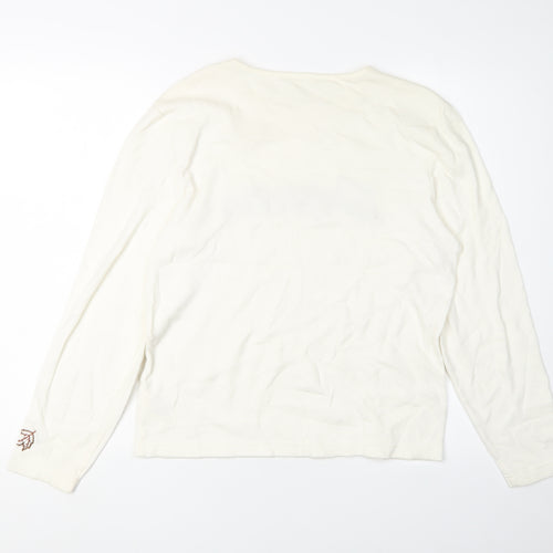 Tulchan Women's White Long Sleeve Cotton T-Shirt