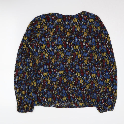 Next Women's Multicoloured Floral Wrap Blouse Size 12