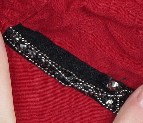 Next Women's Red Beaded Sleeveless Blouse Size 14