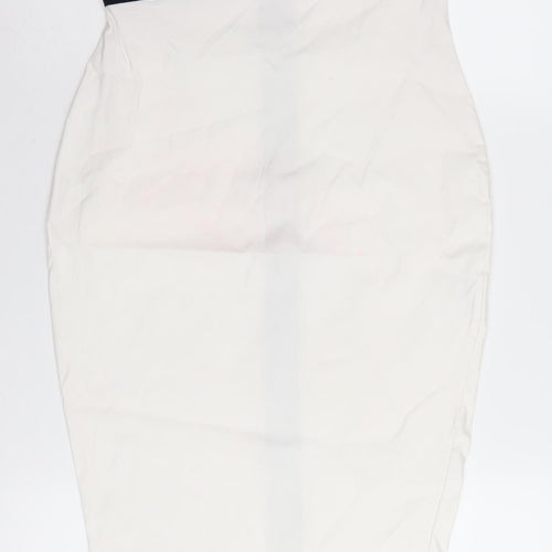 Vesper Women's One Shoulder Black & White Midi Pencil Dress