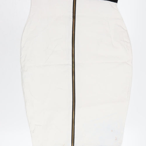 Vesper Women's One Shoulder Black & White Midi Pencil Dress