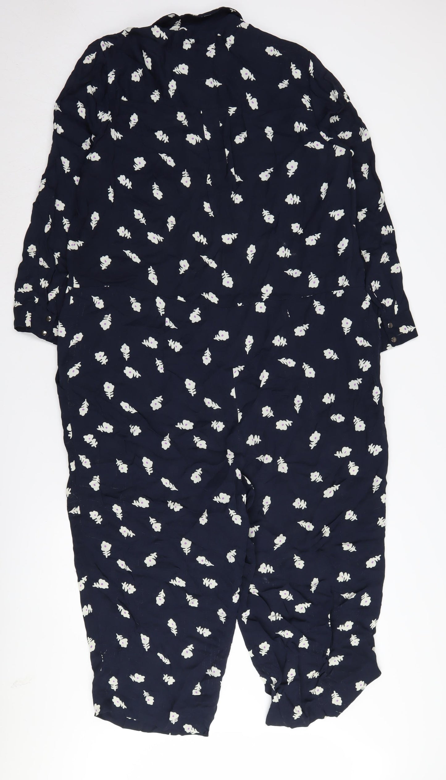 Whistles Women's Blue Floral Jumpsuit, Size L