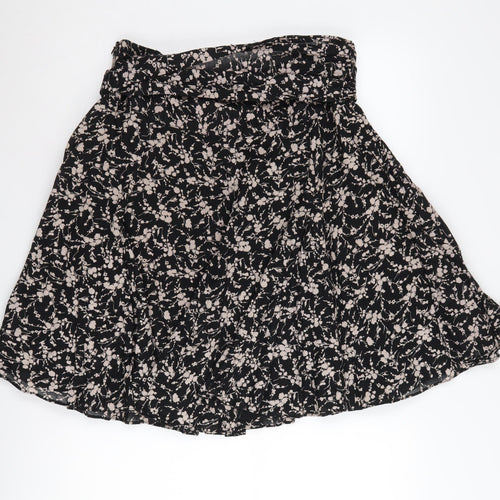 GAP Women's Black Floral A-Line Skirt Size 8