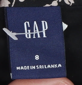 GAP Women's Black Floral A-Line Skirt Size 8