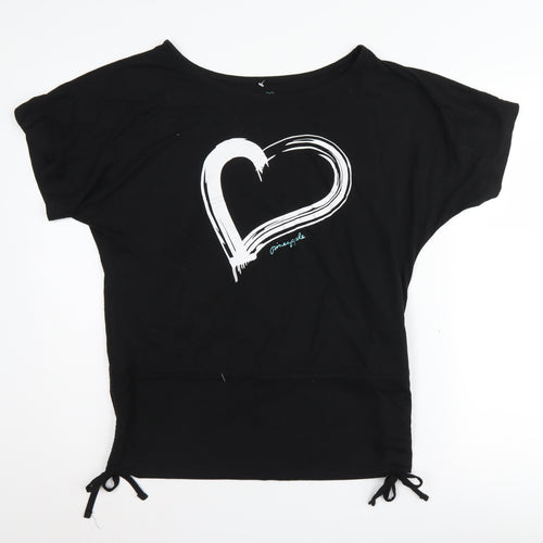 Pineapple Women's Black Heart T-Shirt Size 14