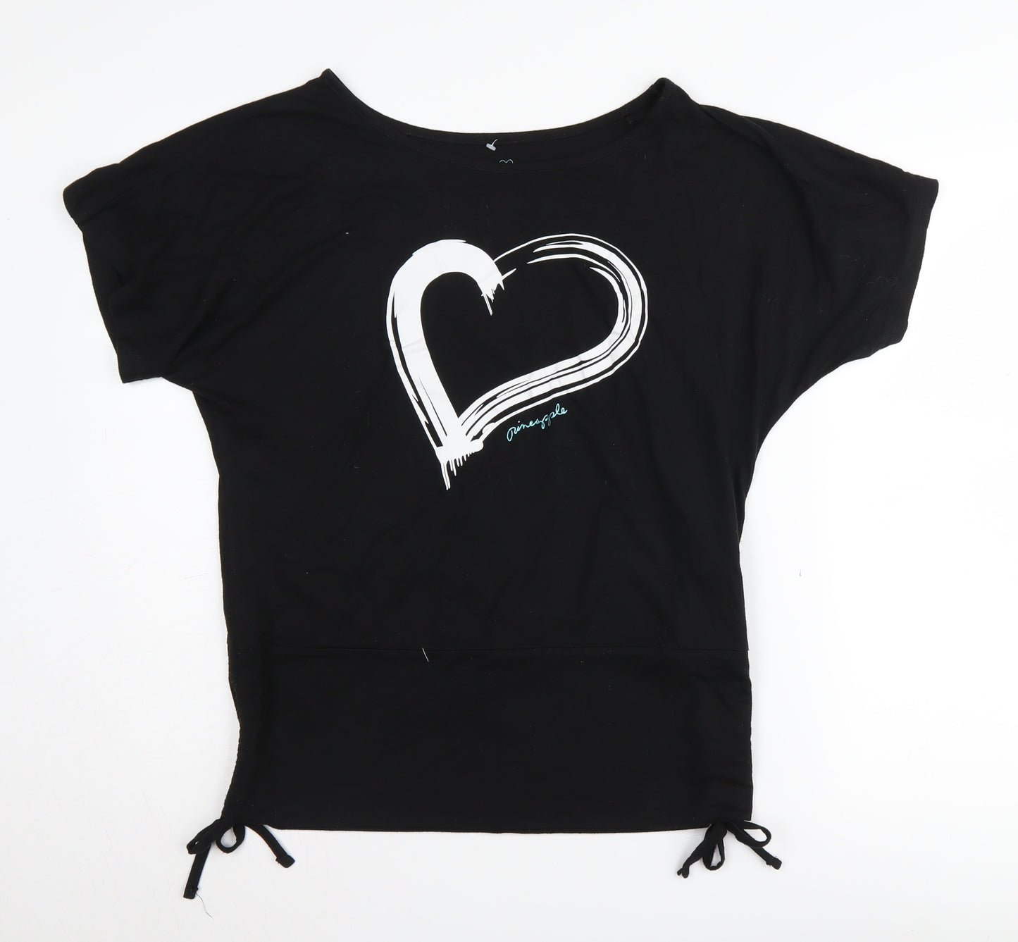 Pineapple Women's Black Heart T-Shirt Size 14