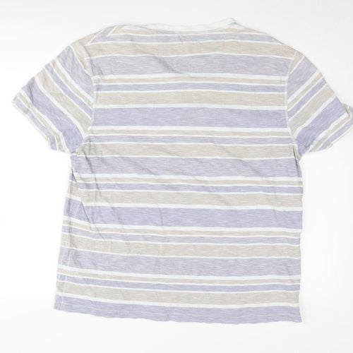 Marks and Spencer Men's Striped Henley T-Shirt L