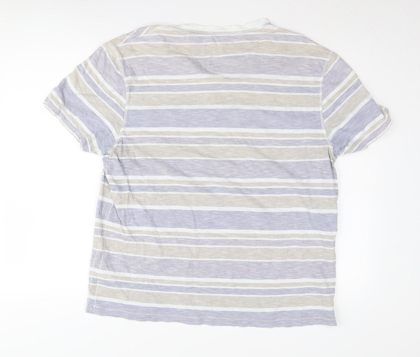 Marks and Spencer Men's Striped Henley T-Shirt L