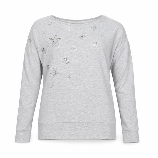 Front view of Principles Grey Women's Pullover Sweatshirt, size 8, Casual