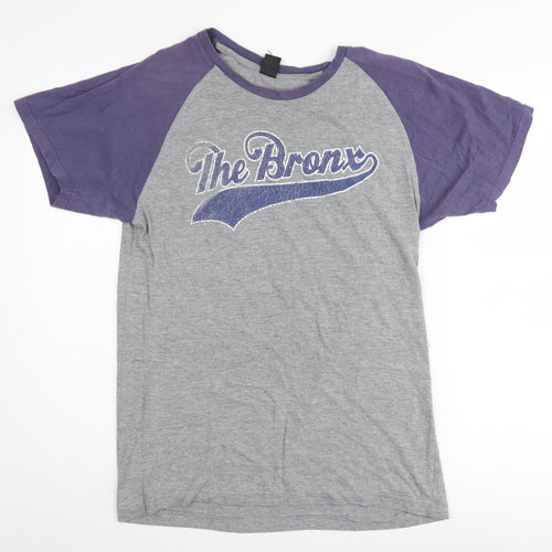 Point Men's Grey & Purple Graphic T-Shirt, Short Sleeve Size M